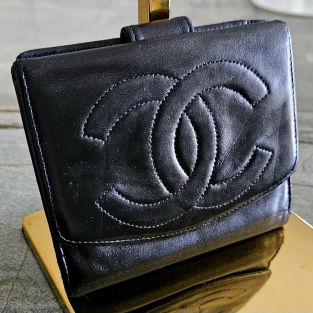 CHANEL Black Leather Wallet
